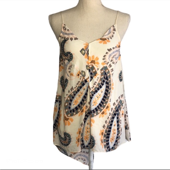 Anthropologie HD in Paris Silk Paisley Spaghetti
Strap Top size 2 - Picture 3 of 8